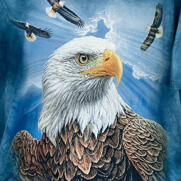 THE MOUNTAIN BRAND TIE DYE BALD EAGLE MEGA PRINT QUALITY MENS SHIRT SIZE XL - Picture 2 of 4